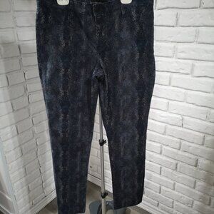 Calvin Klein Jeans Ladies Navy Size 14 Snake/Reptile Print Straight Leg Jeans
